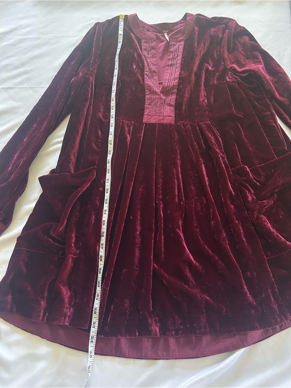 Free People Choose Me Velvet Mini Dress in Burgundy - Picture 12 of 12